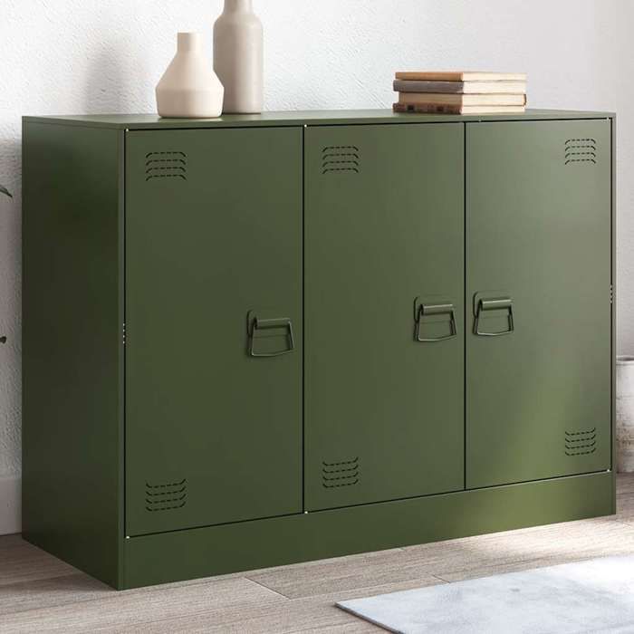 vidaXL Buffet vert olive 99x39x73 cm acier 841725