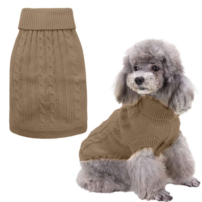 Pull à col roulé pour chien Manteau d'hiver Tricot torsadé
