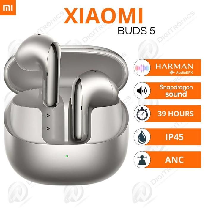 Écouteurs sans fil - XIAOMI - Buds 5 - Harman AudioEFX - ANC - 39 heures - IP54
