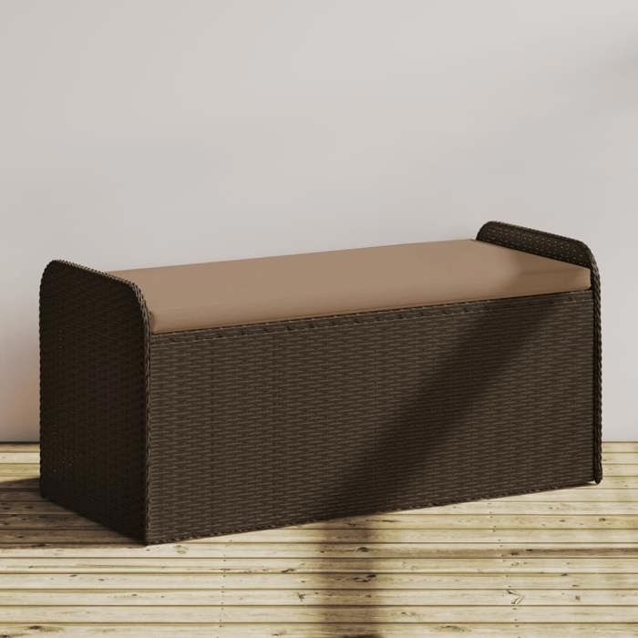 vidaXL Banc de Rangement Résine Tressée 115 cm - vue 2