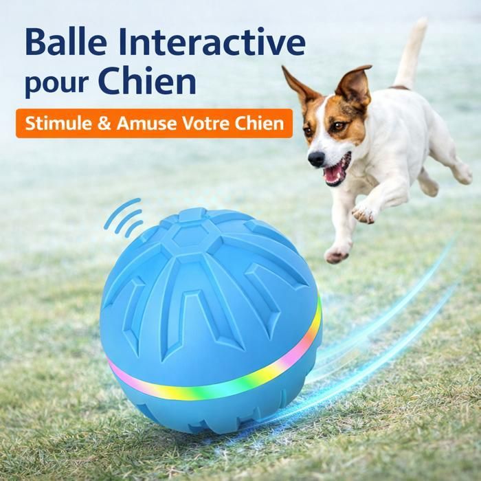 Comparer les prix de Balle interactive pour chien télécommandée avec câble USB jouet roulant automatique pour chiens actifs LED intégrée