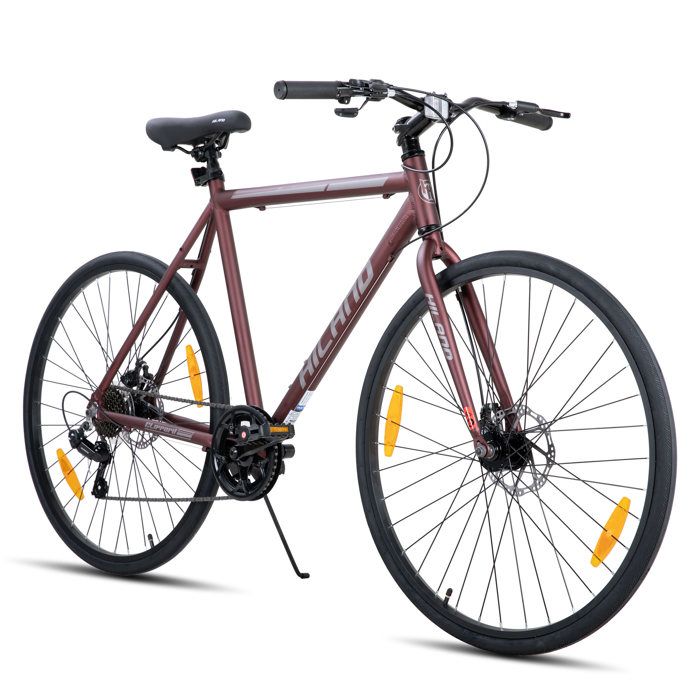 HILAND Vélo de route 700C, unisexe freins à double disque