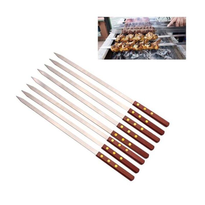 20 Pièces Brochettes En Acier Inoxydable Plats Pour Viande
