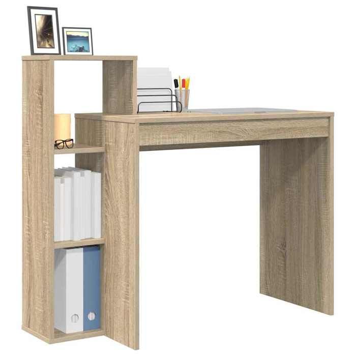 Bureau en bois dingénierie - CLARENCE - Chêne sonoma - 100x40x90 cm - 2 étagères - Usage intérieur - Assemblage requis
