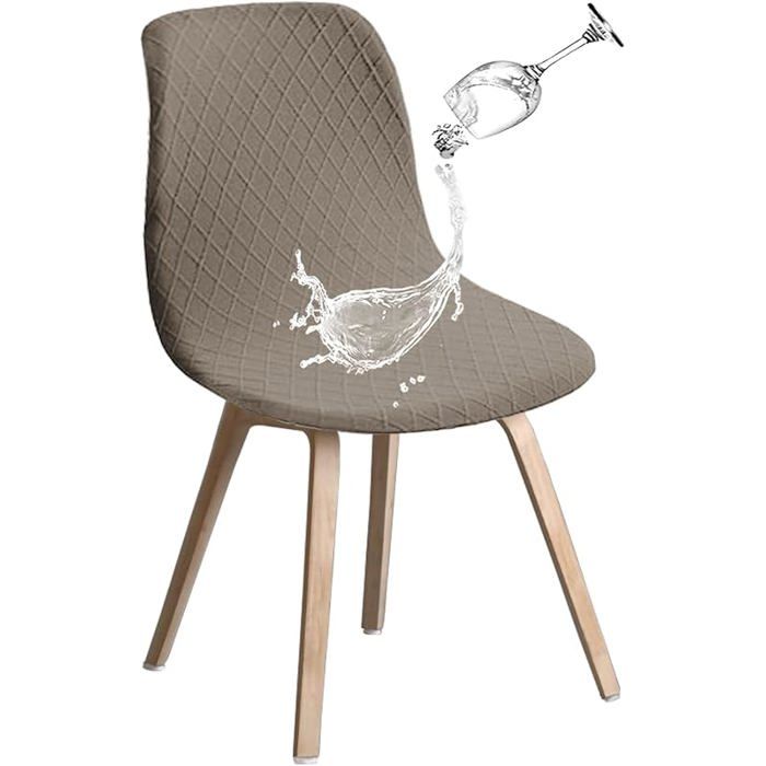 1Pc Housse de Chaise Scandinave XJYDNCG Extensible - Rétro - Gris Taupe