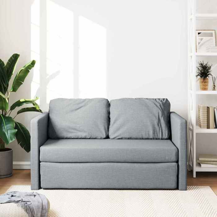 Sales SeasonCanapé convertible 2 en 1 - SHELD - CLIC-CLAC/Sofa-lit - gris clair 112x174x55cm tissu 112x60x55cm C3976986