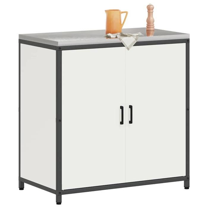 (NEW 2026)Armoire de cuisine - CLOUD - Placard/BUFFET de cuisine avec étagère Blanc 60x50x92 cm Acier 1237888