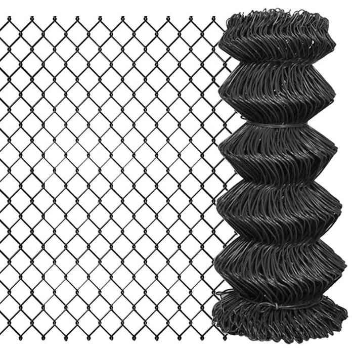 Gris Clôture à mailles Acier 15x08 m Gris - Panneaux de clôture H14997