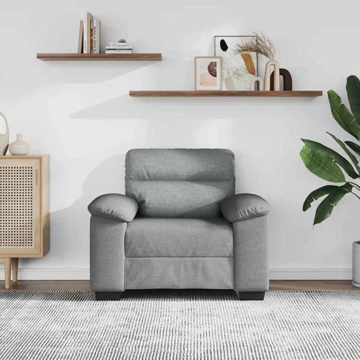 Best2026@Tissu Fauteuil Relax SHIELDPRO® - Siège maximal: 110 kg - Fauteuil gris clair 100x81x84 cm - pour salon8414