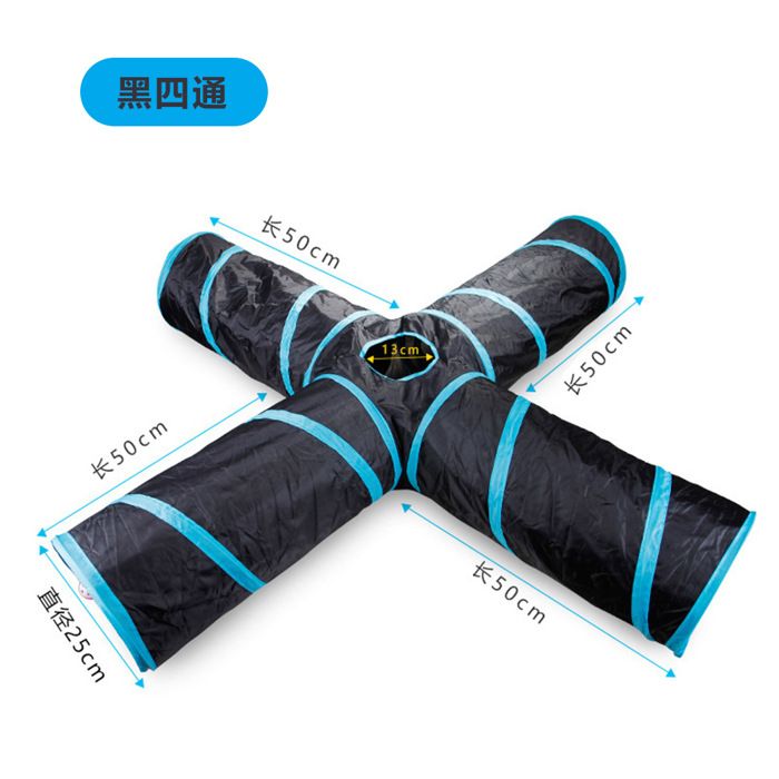 Tunnel interactif pour chat - Phoesky - 50x25 cm - Pliable - Polyester - Convient pour le jeu - Durable - Aire de jeux