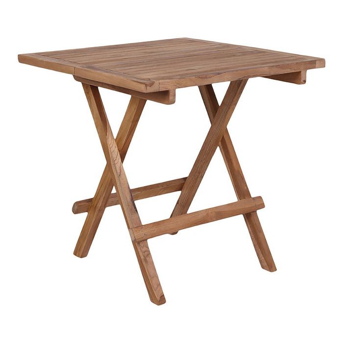 Table dappoint dextérieur Bilbao en teck naturel 50x50x50 cm - Réf. VK8681847491163