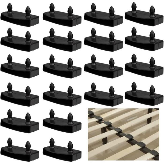 20pcs supports sommier lattes – MLBQ – Embouts polyéthylène haute densité 55×3×2.7 mm – Anti-glissement – pour lit et sommier