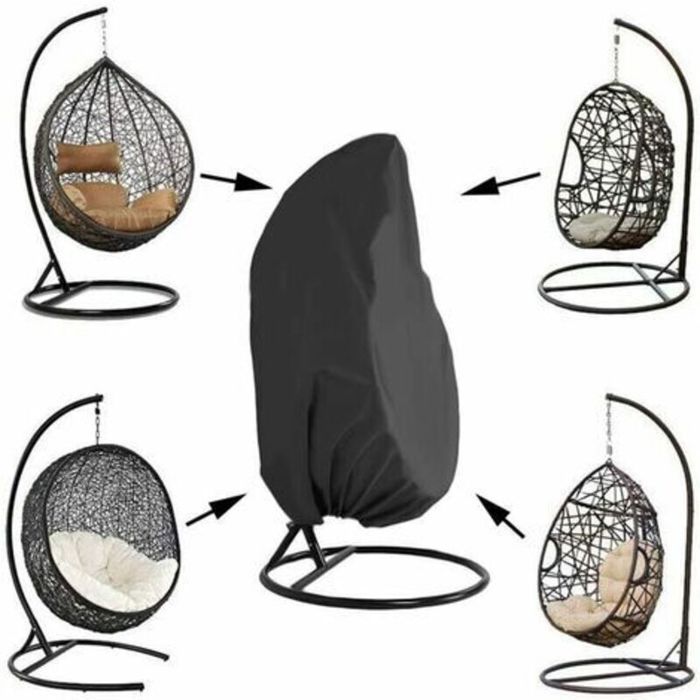 Housse fauteuil suspendu – MLBQ – 190x115 cm Oxford 210D imperméable anti-UV vent – pour jardin et extérieur