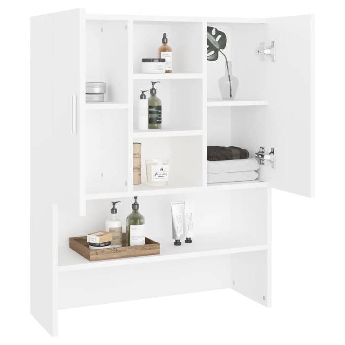 NEUF Armoire de Salle de BainMeuble pour buanderie Meuble pour machine à laver - Blanc 705 x 255 x 90cm FR00_55720959674