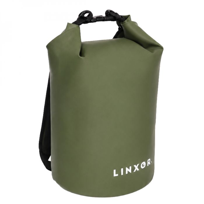 Sac à dos étanche réglable pour sport nautique bateau plage randonnée imperméable - 55 litres - Vert kaki - Linxor