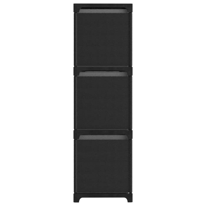 Meuble Étagère - Noir - Étagère à 9 cubes - pour salon - avec boîtes Noir 103x30x107 5 cm Tissu B4672