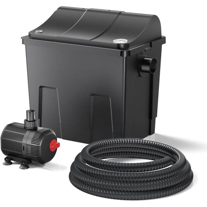 Filtre bassin biologique 8000 L UV-C intégré débit 6000 L/h filtration mécanique indicateur température pour koï