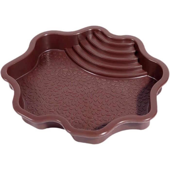 Bassin eau pour Tortue Baignoire pour Reptiles Pt eau Tortue Zone de Baignade pour Reptiles Rouge Brunâtre PERCHOIR