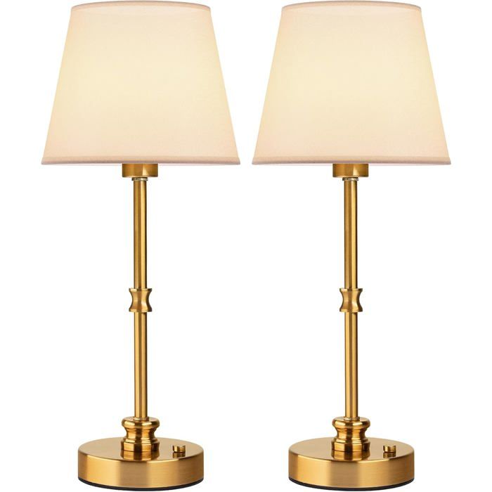 Lampe De Table Sans Fil Rechargeable 5200Mah Lampe De Chevet Tactile Mable Gold2[LL512]