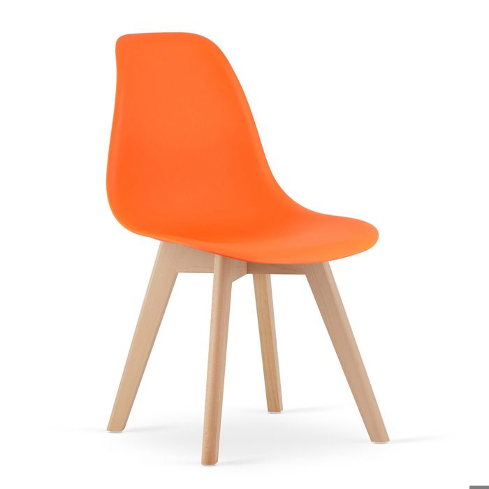 Chaise design Kito orange avec pieds en bois de hêtre - Réf. VK8681847484837