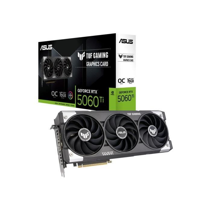 Carte graphique - ASUS - TUF Gaming TUF-RTX5060TI-O16G-GAMING NVIDIA GeForce RTX 5060 Ti 16 Go GDDR7