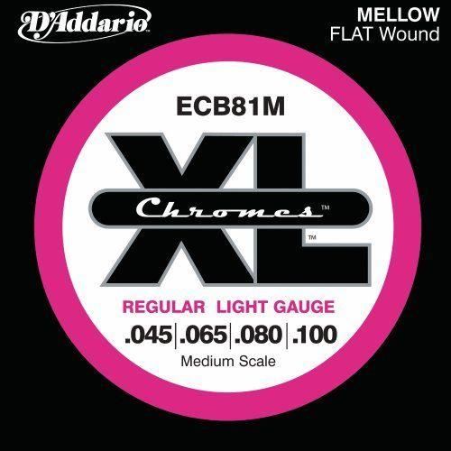 D'Addario ECB81M XL Chromes Jeu de cordes pour basse électrique à diapason moyen Tirant regular light .045-.100 Import Royaume Uni