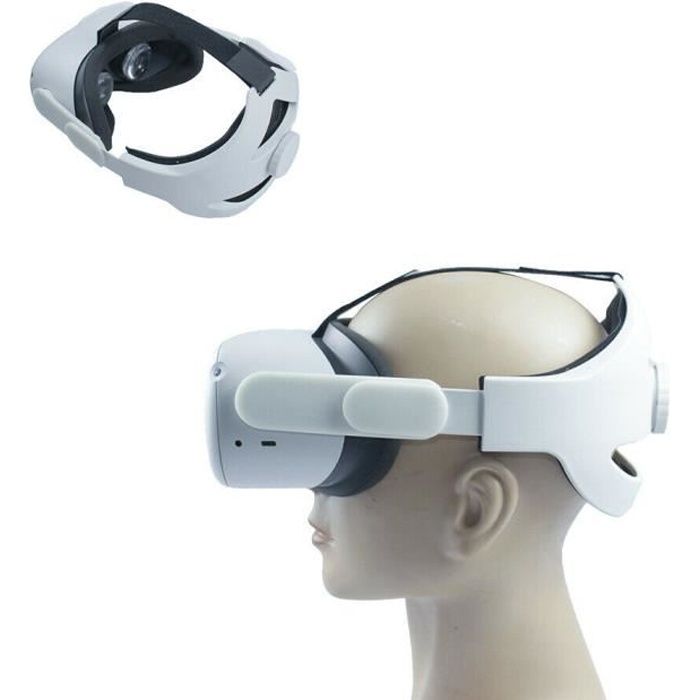 GOMRVR Sangle Halo réglable pour Bandeau Oculus Quest 2 avec Un Grand Coussin Confortable pour Le Dos, Le Design équilibre Le Poids réduit la Pression faciale - Accessoires Quest 2 (Blanc