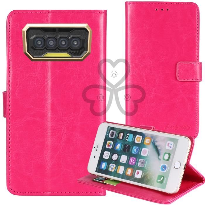 TienJueShi Housse Portefeuille Rosa Flip Cuir TPU Pour Orange Neva Play 6.26'' - Étui Rabat Magnétique Avec Porte-Cartes