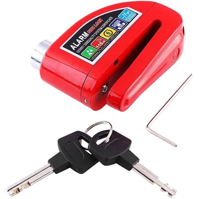 Antivol Moto Alarme 110 DB - Bloque Disque Rechargeable USB, Câble 1,5 M, 2 Clés, Universel - 8