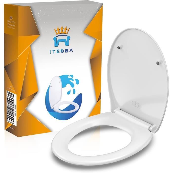 Abattant WC avec Frein de Chute Premium, Lunette de toilette Clipsable, Lunette  WC Universelle Blanche, abattant WC