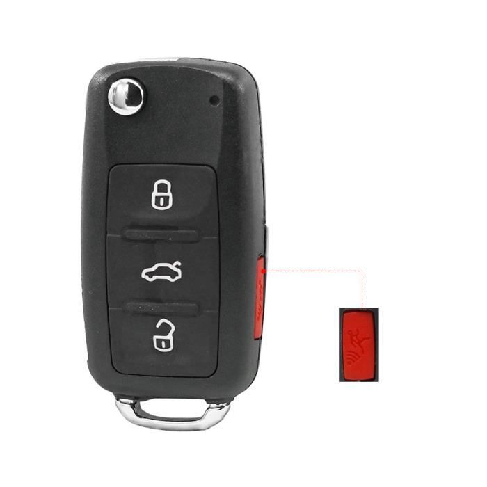 Coque de clé compatible avec Volkswagen Golf Polo Tiguan T ROC T CROSS  Passat Silicone Caoutchouc 3 boutons Noir