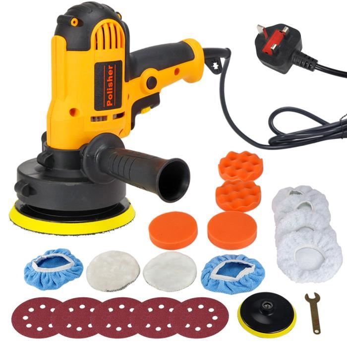 Polisseuse Rotative Voiture 5800 Tr/min - Moteur 980W, 6 Vitesses, 2 éponges Incluses, Pour Carrosserie Et Sol