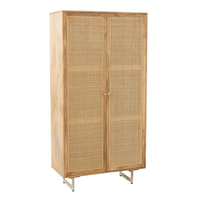 Armoire en Bois 2 Portes "Weaving" 175cm Naturel Cdiscount Maison