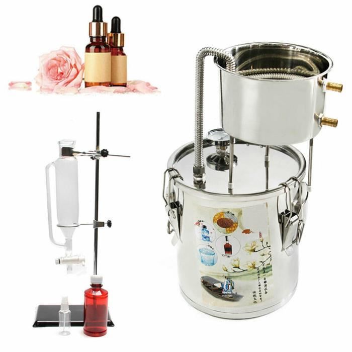 22l Litres Nouvelle Maison Inoxydable Moonshine Still Huile Essentielle Distillateur D Eau Pure Avec Verre Bouteille La Cave Cdiscount
