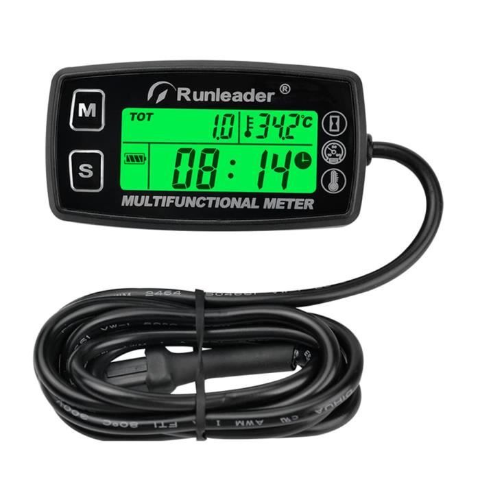 Tachymètre moteur LED verte 4 chiffres DUOKON avec capteur de
