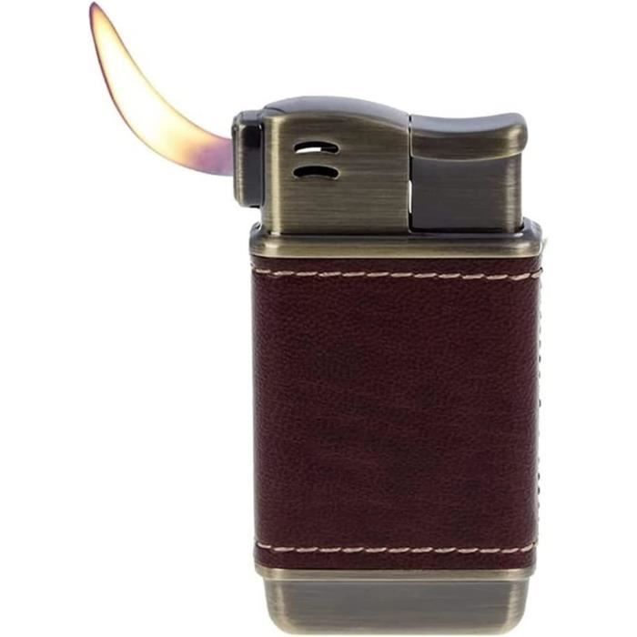 Briquet à Pipe Rechargeable En Métal Avec Pierre Volcanique – Portable, Coupe-vent Et Design Tout-en-un (Rouge)