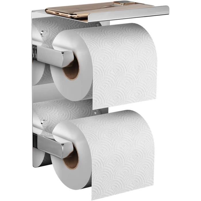 Dérouleur Papier Toilette Porte-rouleau WC Mural Acier inoxydable