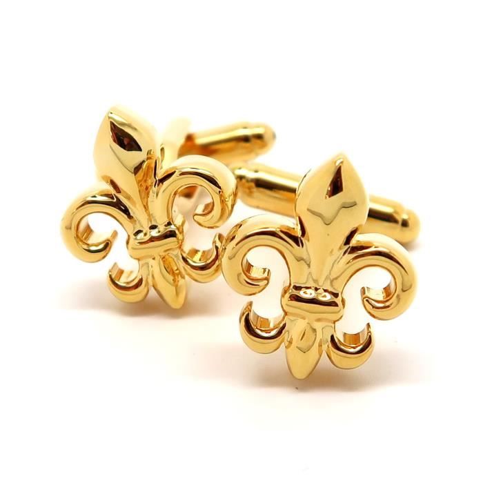 Fabrication Francaise Boutons de Manchette Fleur de Lys en Etain Fin