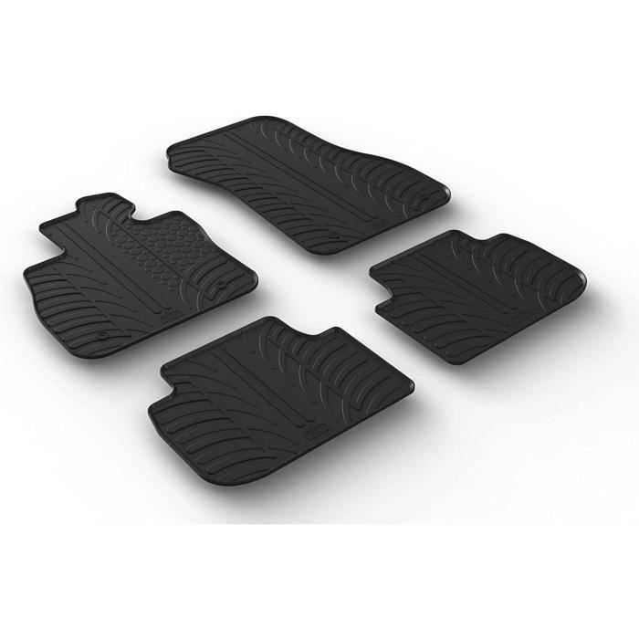 Gledring Set tapis de caoutchouc compatible avec BMW Série 1 (F40) HB 9-2019- (T profil 4-pièces + clips de montage)