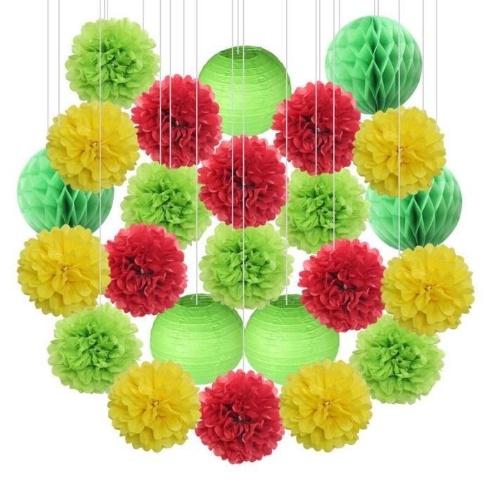 Pompons en papier, d 20 24 30 cm, 16 gr, violet, 3pièces/ 1 Pq