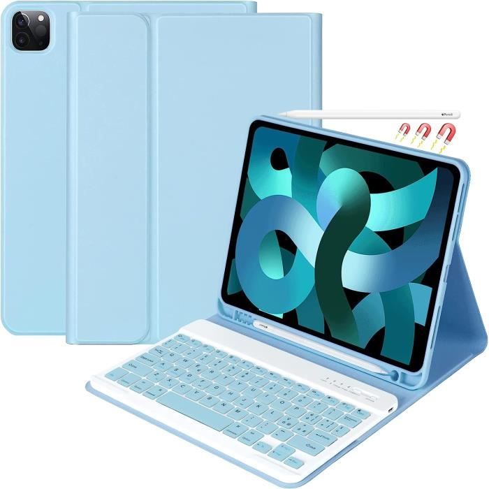 Clavier Magnétique Détachable WAVATA Pour IPad Air 13" M2/M3 & IPad Pro 12.9" - Azerty Français, Batterie 420mAh, Bleu - 5