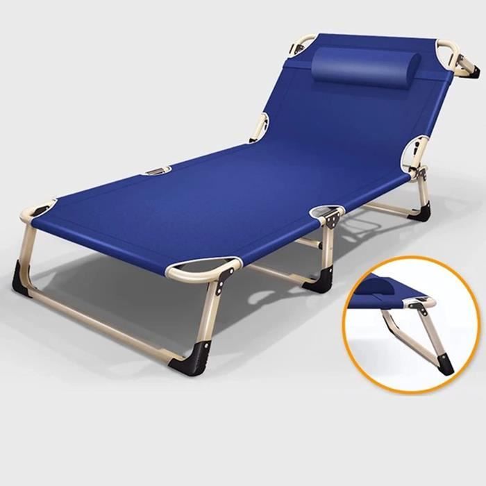 BAIN DE SOLEIL Transat De Plage Portable, Chaise Longue Portable Confortable, Chaise Longue