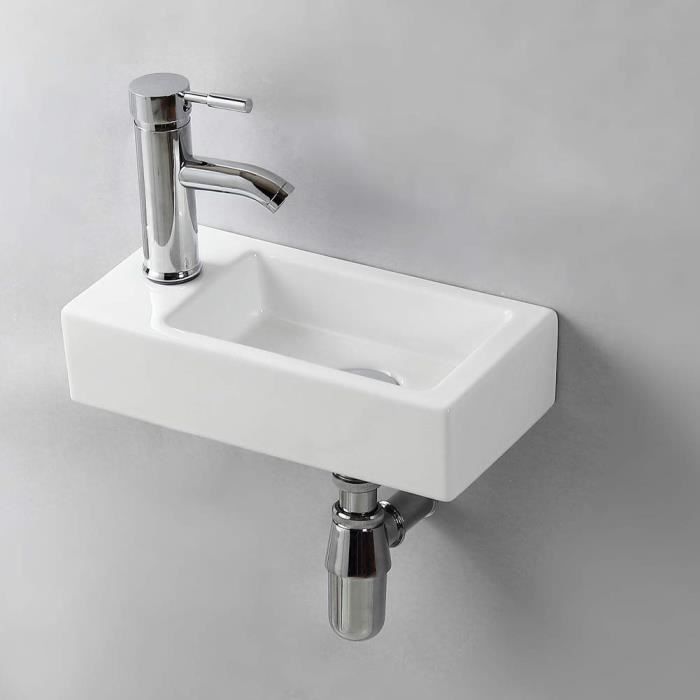 Gimify Lave Main Suspendu Lavabo Mural pour wc (Left Hand 370