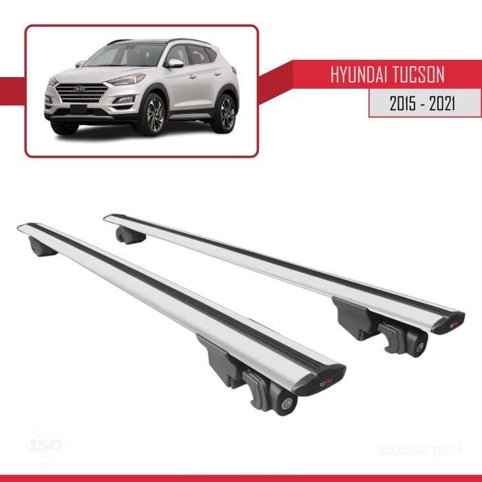Pour Hyundai Tucson 2015-2021 HOOK Barres de Toit Railing Porte-Bagages de  voiture Avec verrouillable Alu Gris - Cdiscount Auto