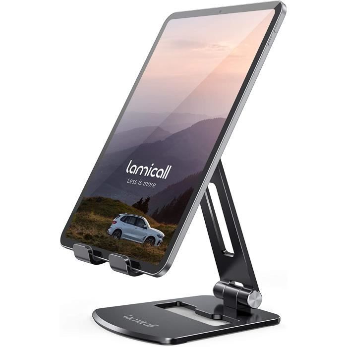 Support Tablette PUJUDODA Réglable - Pour Bureau, Maison Et Gaming - Compatible IPad, IPhone, Smartphones 4-12.9 Pouces