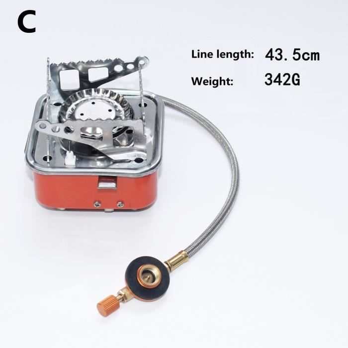 Grille Barbecue Pliante 4 Tranches - Cuiseur à Gaz Camping En Acier Inoxydable, Argent 22x15x9cm