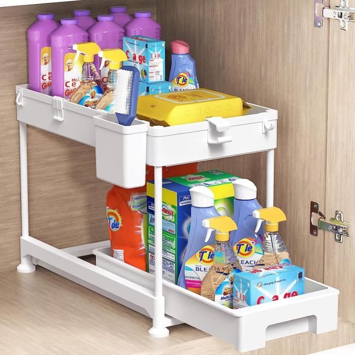 Organiseur De Tiroir Coulissant Suspendu - Panier Métallique Pour Placard, Rangement Sous-vêtements - Taille XS 31x22x9 Cm, Sans Outils