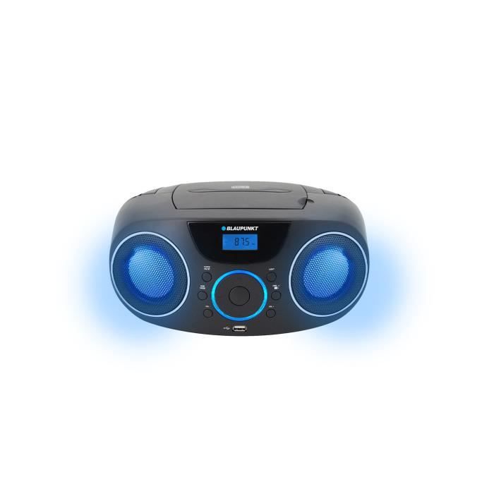 Chaîne HIFI Blaupunkt BLP8730-133 - Noir avec jeu de lumière LED disco et Bluetooth 12W