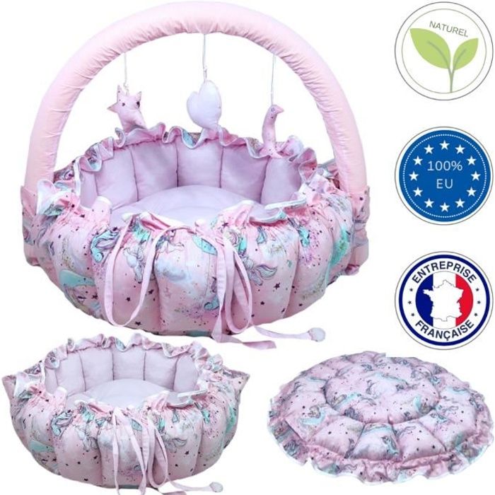 Callyna Cadeau Bebe Cocon 5 En 1 Matelas Tapis De Jeu Reducteur De Lit Bebe Cododo Couffin Voyage Licorne Rose Cdiscount Puericulture Eveil Bebe