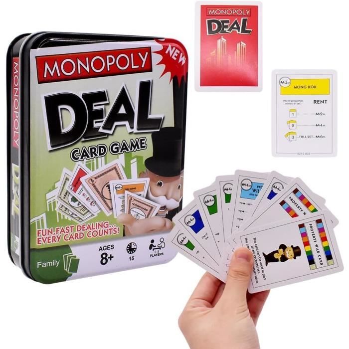 Jeu De Cartes Monopoly Deal - Version Anglaise, Jeu Rapide 15min Pour 2-5 Joueurs